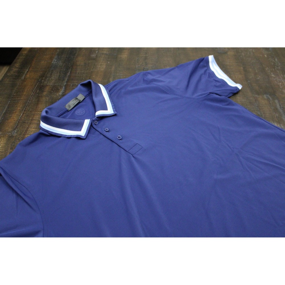 G/FORE Polo Shirt Mens XL Blue Tipped Collar Golf Performance Jersey Lightweight